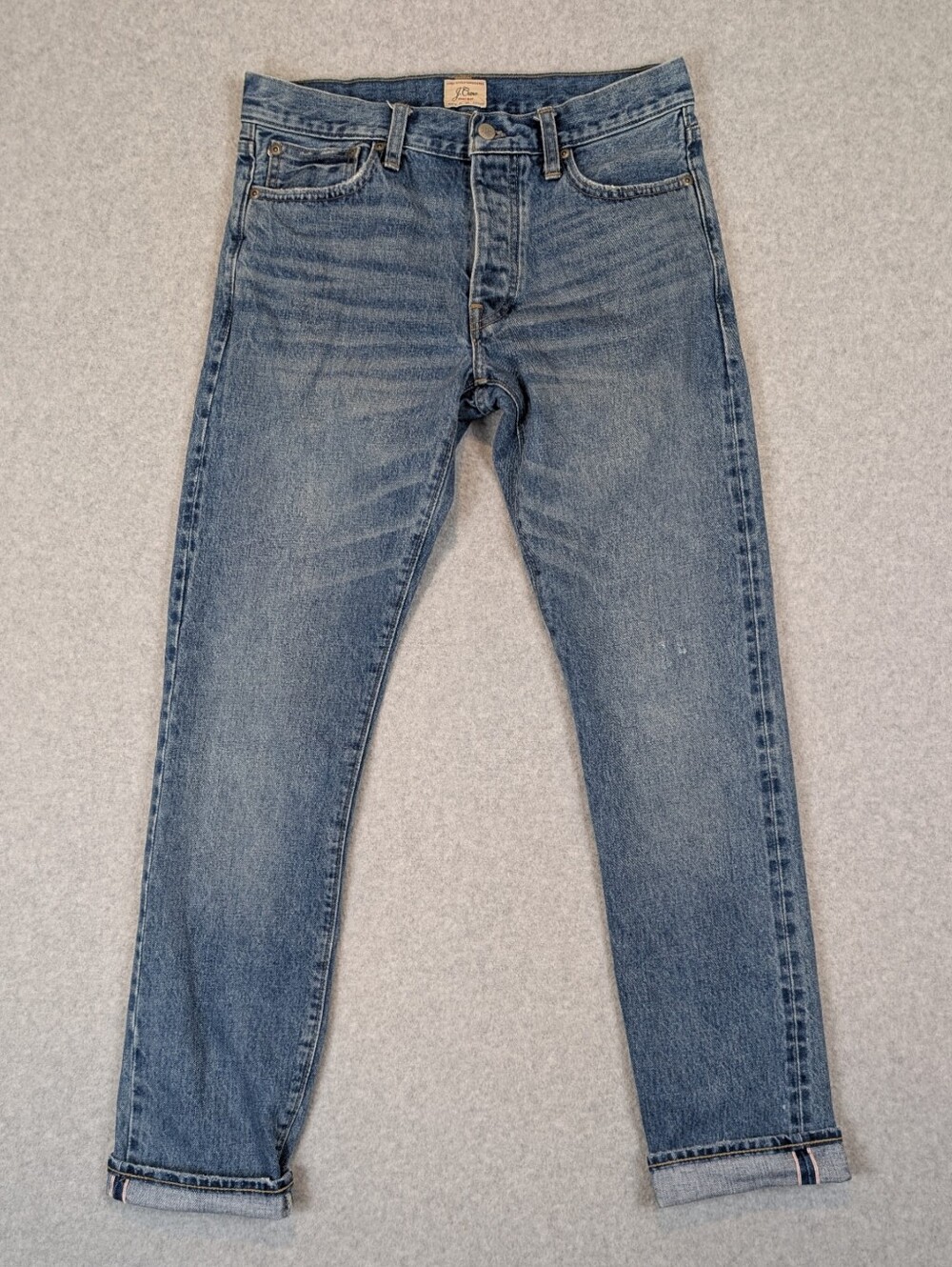 J Crew 770 Selvedge Jeans Men's 30X34 Kaihara Denim Cotton Straight Button Fly